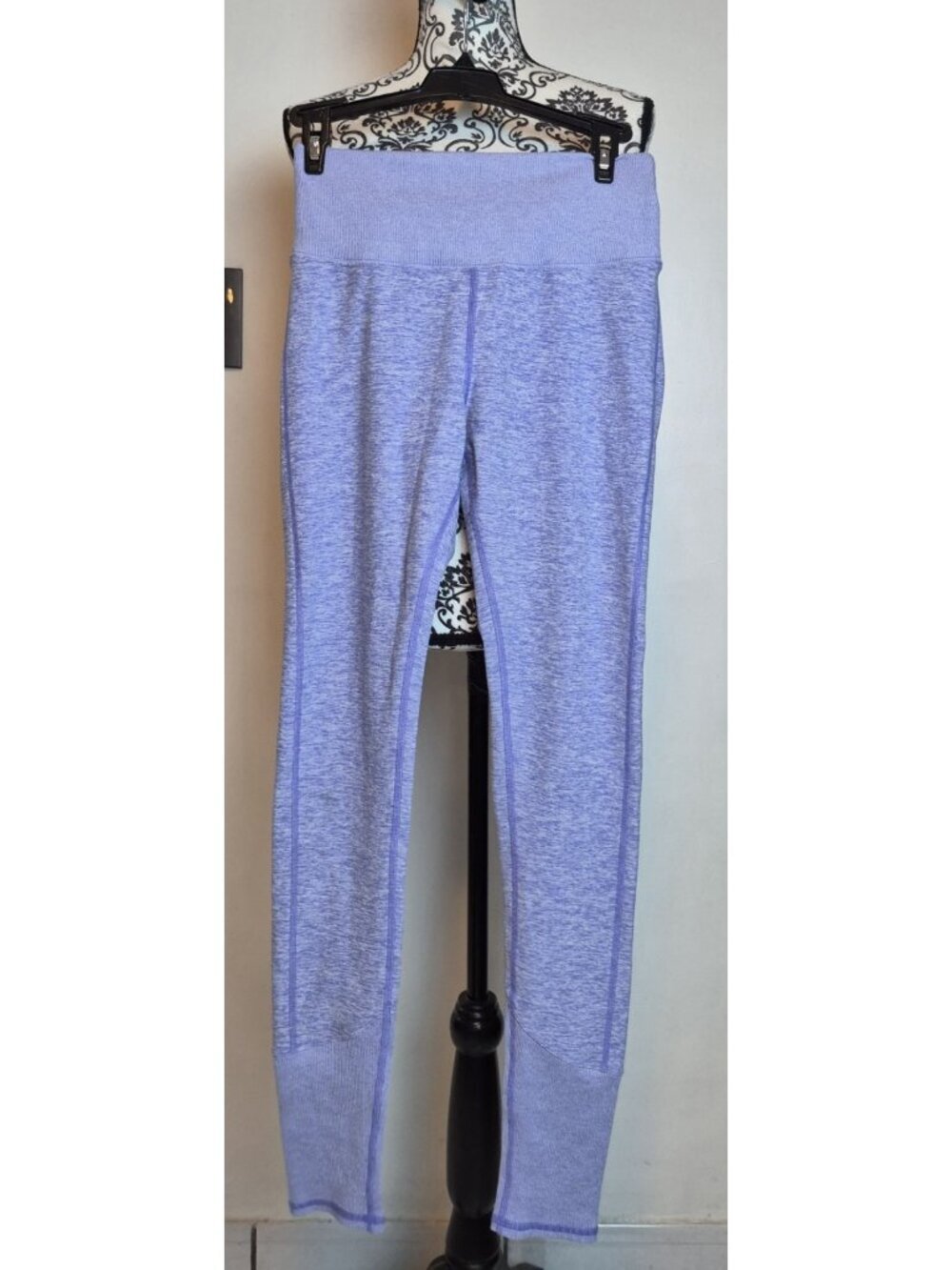 Alo Yoga Women's M Purple Ribbed High Waist Leggings Space Dye Yoga Athletic #20